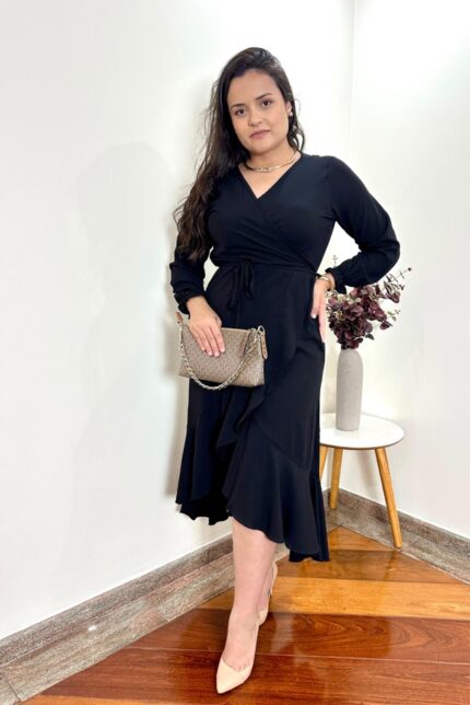 Vestido Transpassado Preta