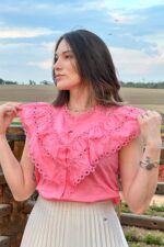 Blusa Rendada Rosa